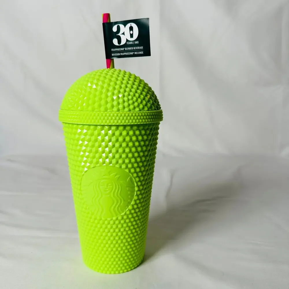 NWT Starbucks 30 Years of Frappucinos Green Studded 16oz Cold Cup Dome Tumbler